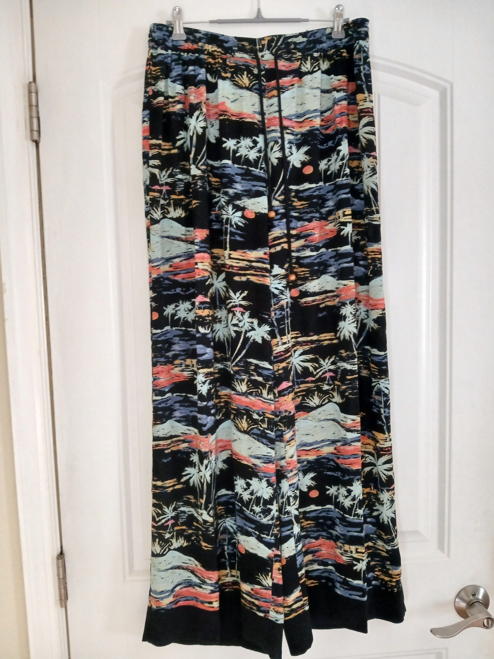 Free People Black Tropical Wide Legged Pants